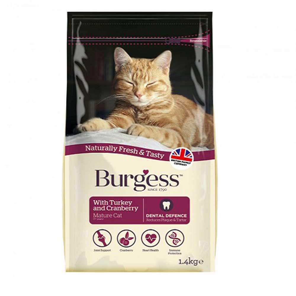 Burgess Mature Cat Turkey Cranberry 1.4k