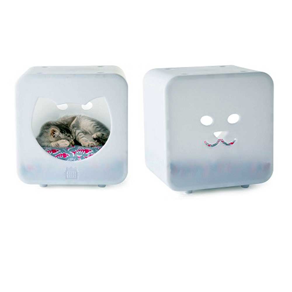 Kitty Kasas 2 Bedroom Cube Cat House Wht