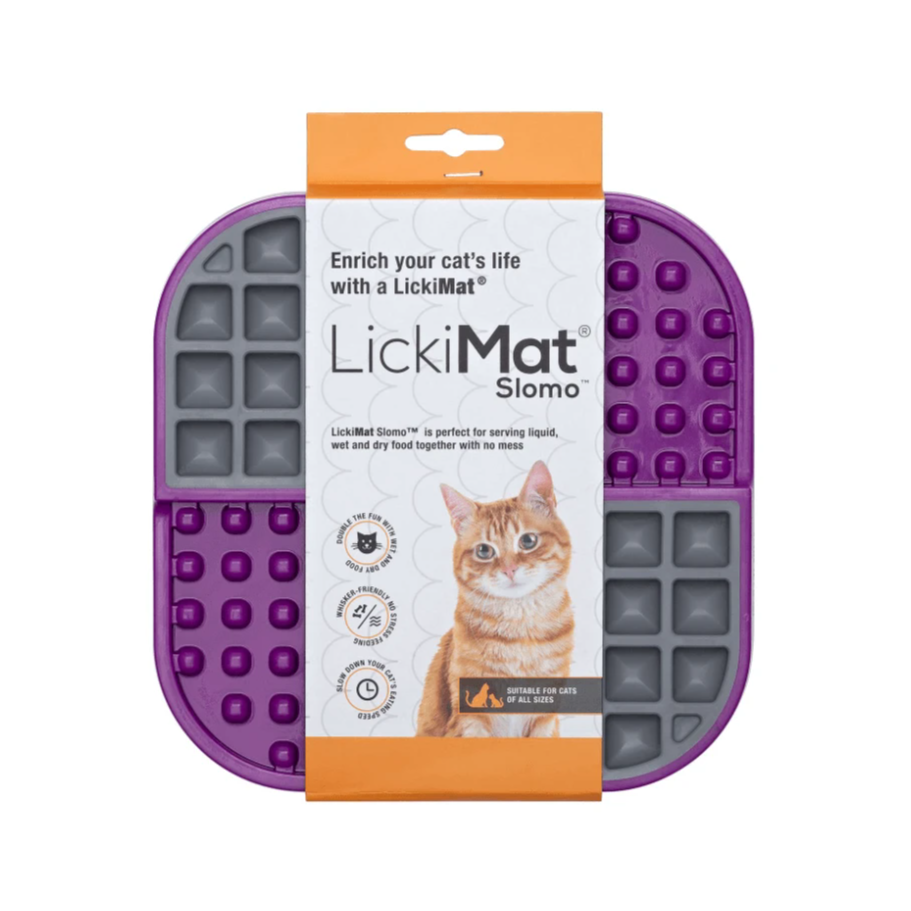 Lickimat Slomo Treat Mat Cat Purple