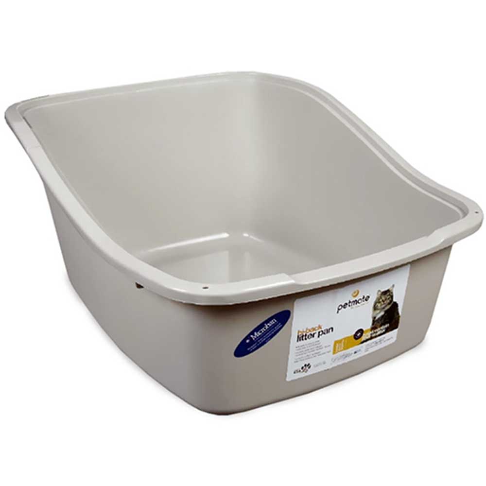 Petmate Hi Back Litter Pan Jumbo Grey