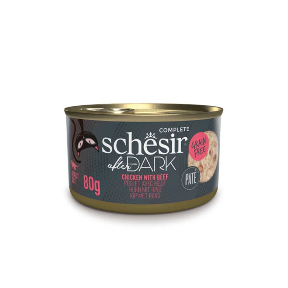 Schesir After Dark Pate Canned Cat Food Chicken with Beef 80 g