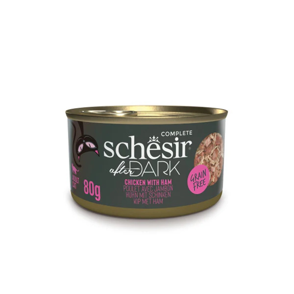 Schesir After Dark Wholefood Canned Cat Food Chicken with Ham 80 g