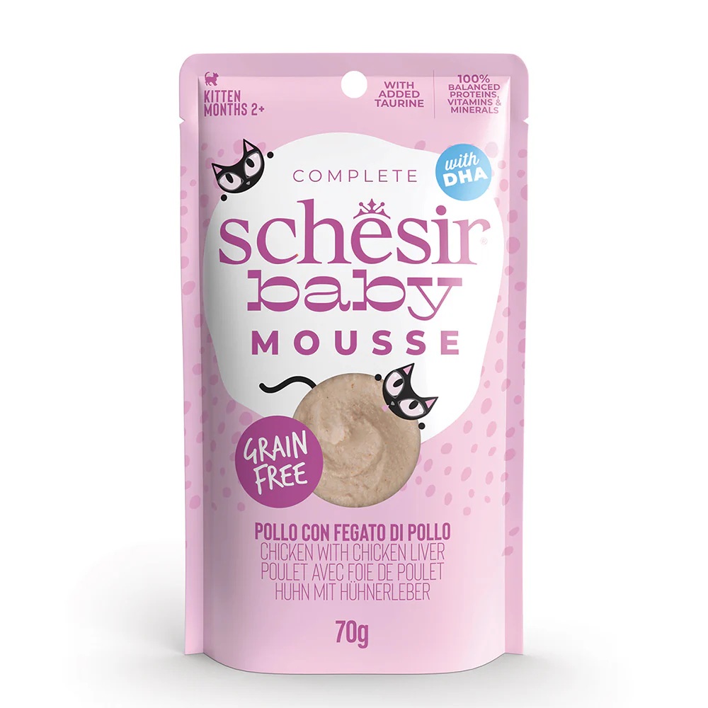 Schesir Baby Velvet Mousse Cat Food Pouch Chicken with Chicken Liver 70 g