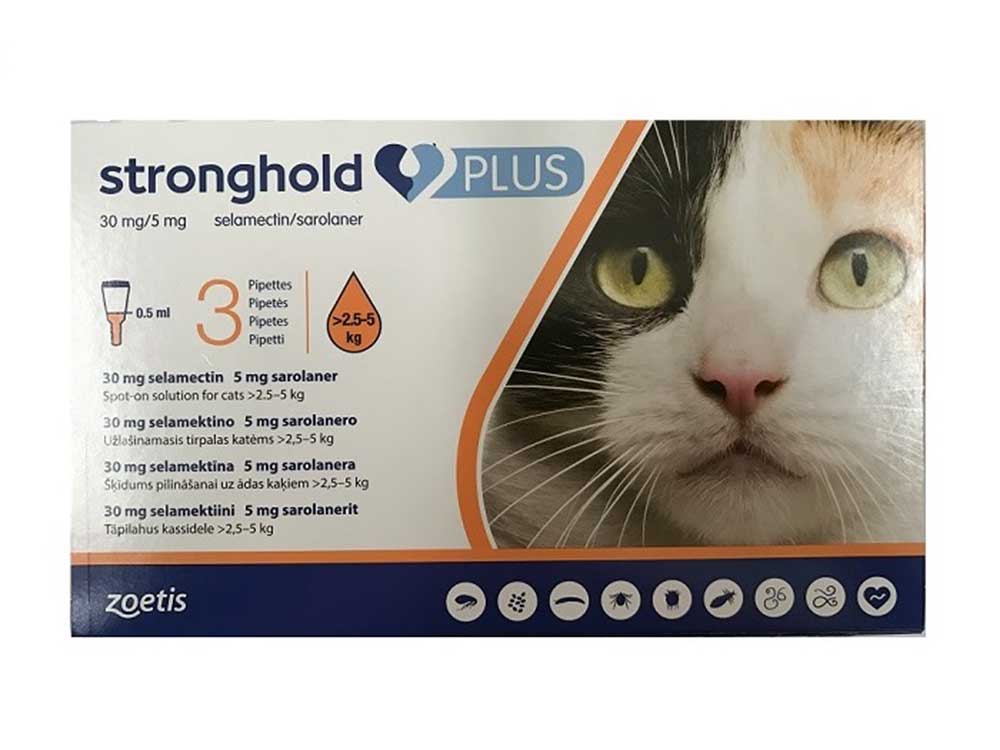 Stronghold Plus 30mg Cat 2.5-5Kg 12Pk (3Pk x 4)