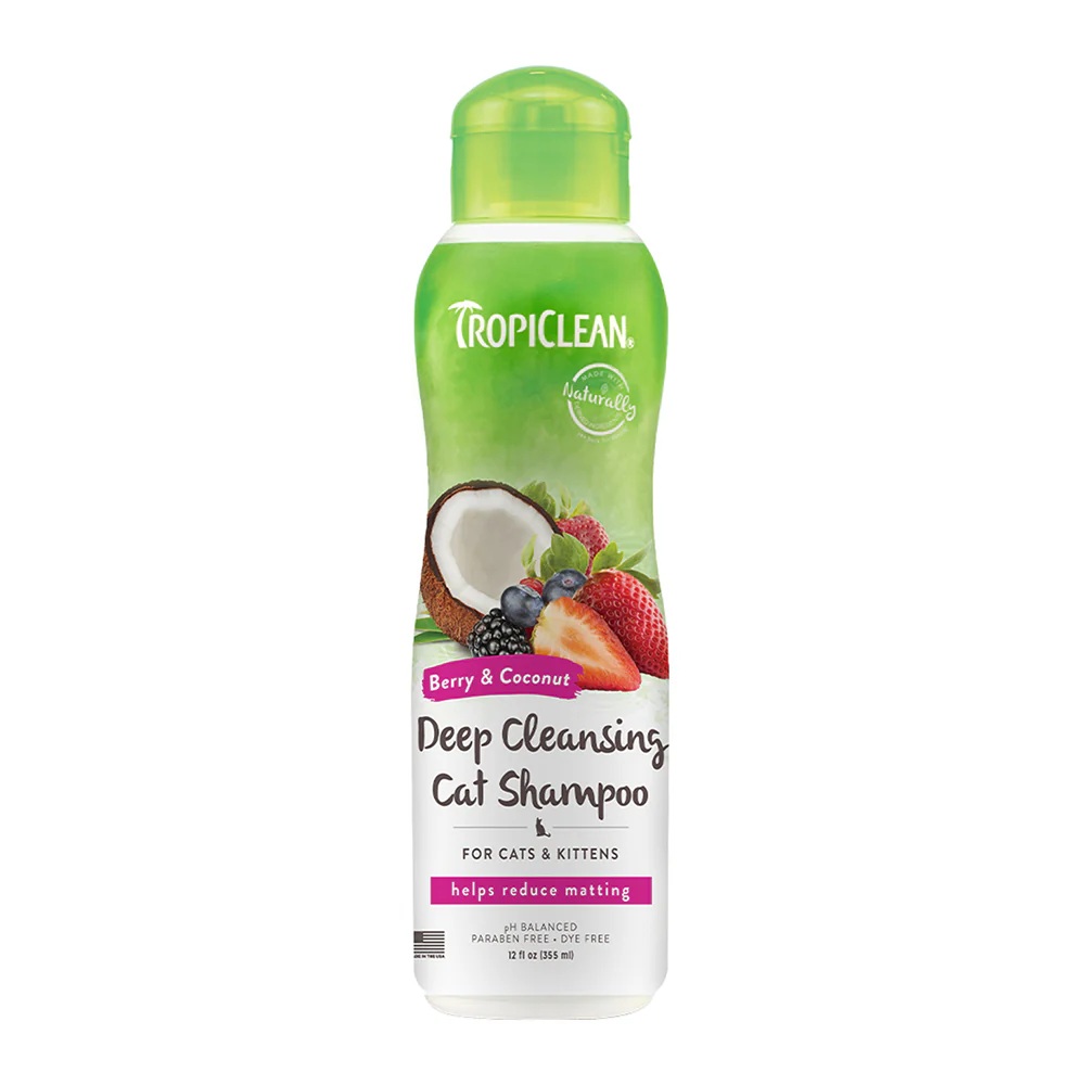 Tropiclean Berry And Coconut Deep Cleansing Cat Shampoo 12oz. 355 ml