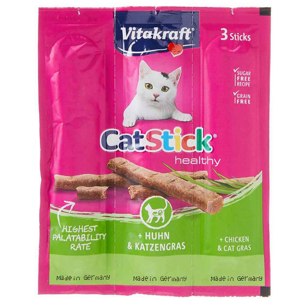 Vitakraft Cat Stick Chix & Cat Grass 3pc